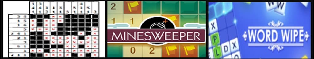 Constraint-based games: nonogram, Minesweeper, and Word Wipe